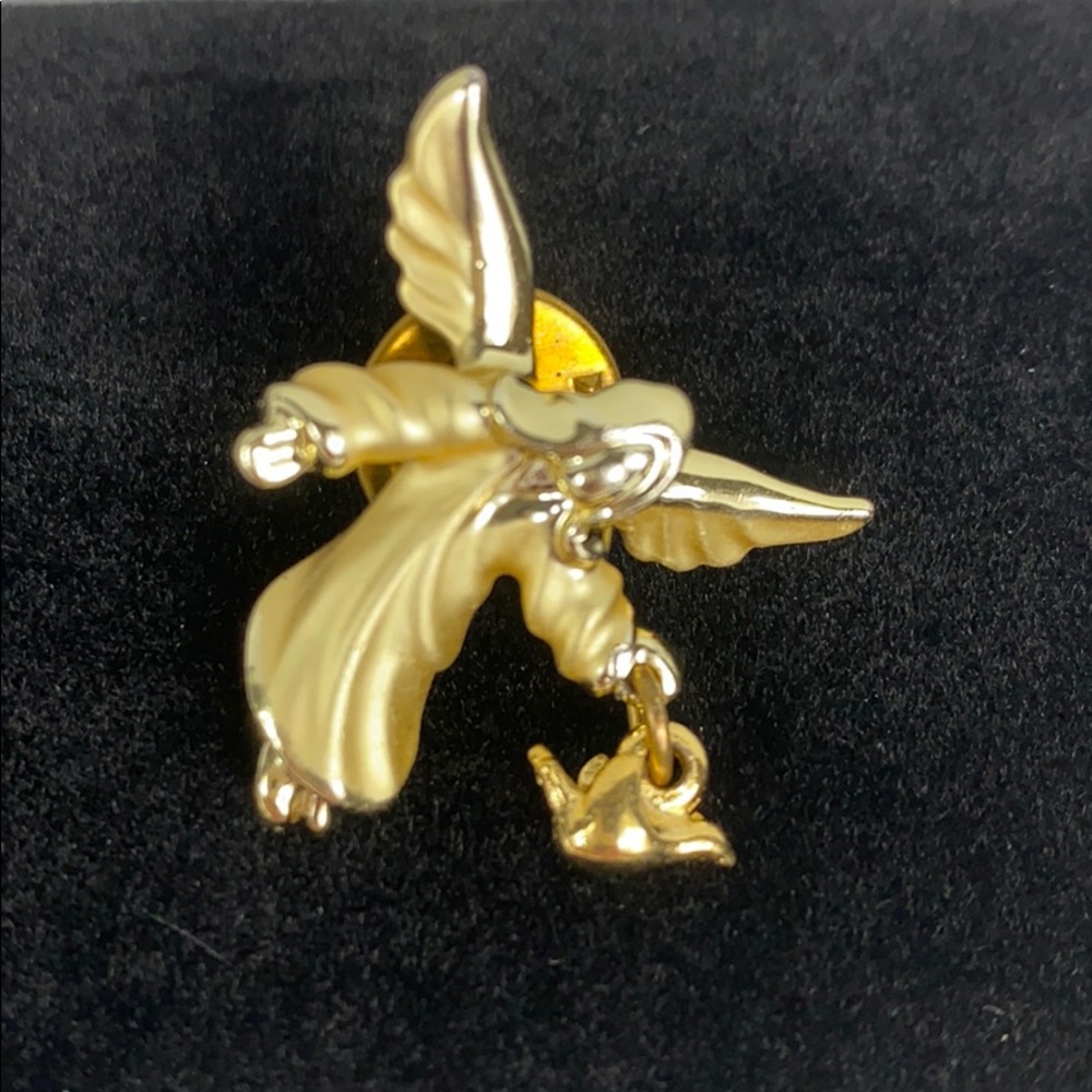 Gold Tone Angel Brooch Pin